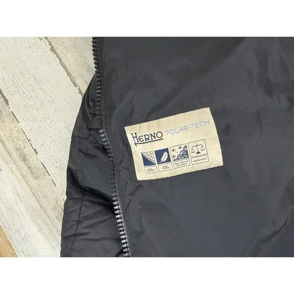 Herno Womens Black A Line Down Filled Nylon Chamonix Puffer Jacket Coat Sz 50 14 - Picture 14 of 16